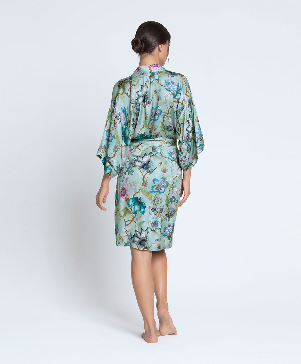 Deshabille en satin de viscose Reve en fleurs opale Lise Charmel ALJ2043 RO 4