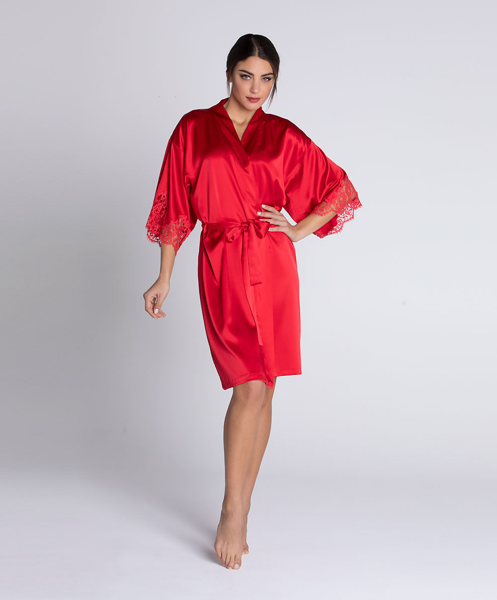 Déshabillé en soie Lise Charmel Splendeur soie rouge ALC2080-RS