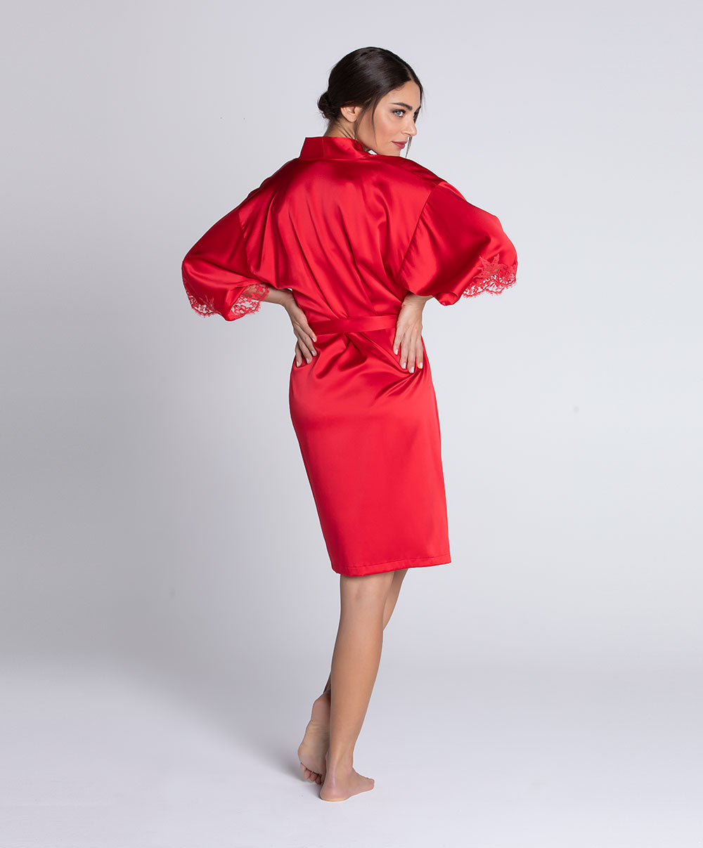 Déshabillé en soie Lise Charmel Splendeur soie rouge ALC2080-RS