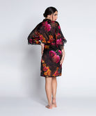 Déshabillé en soie et viscose Lise Charmel Floraison Passion safran rose ALH2086-SR