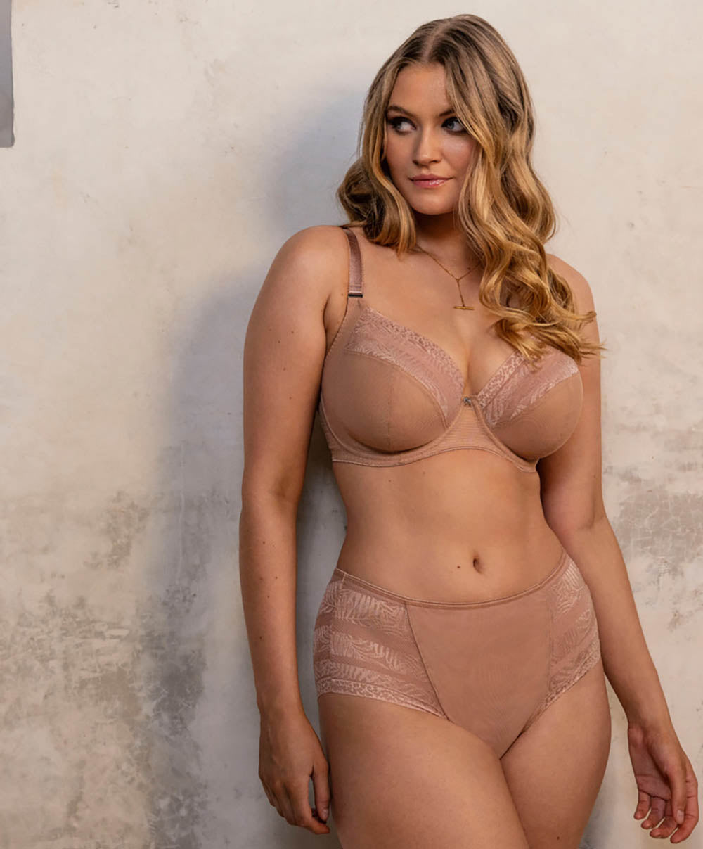 Soutien-gorge plongeant couvrant + renfort latéral Fantasie Devote Café au lait FL102436-CAT