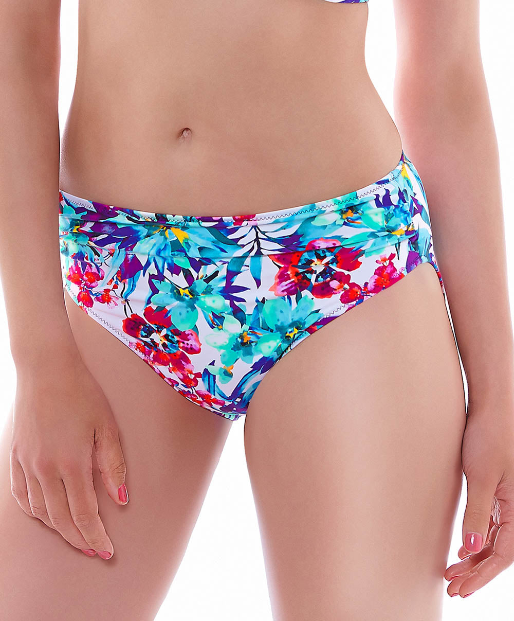 Slip Mi-Couvrant Plisse Maillot de Bain Multicolore Sardinia Fantasie Swim FS6092