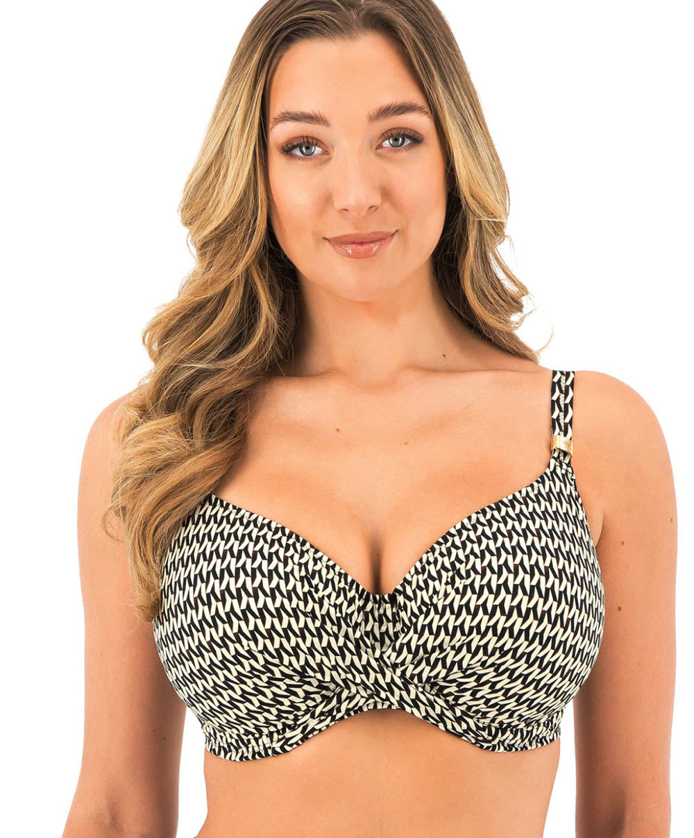 Haut de maillot de bain couvrant avec armatures Fantasie swim Koh lipe Black and cream FS504605-LAC