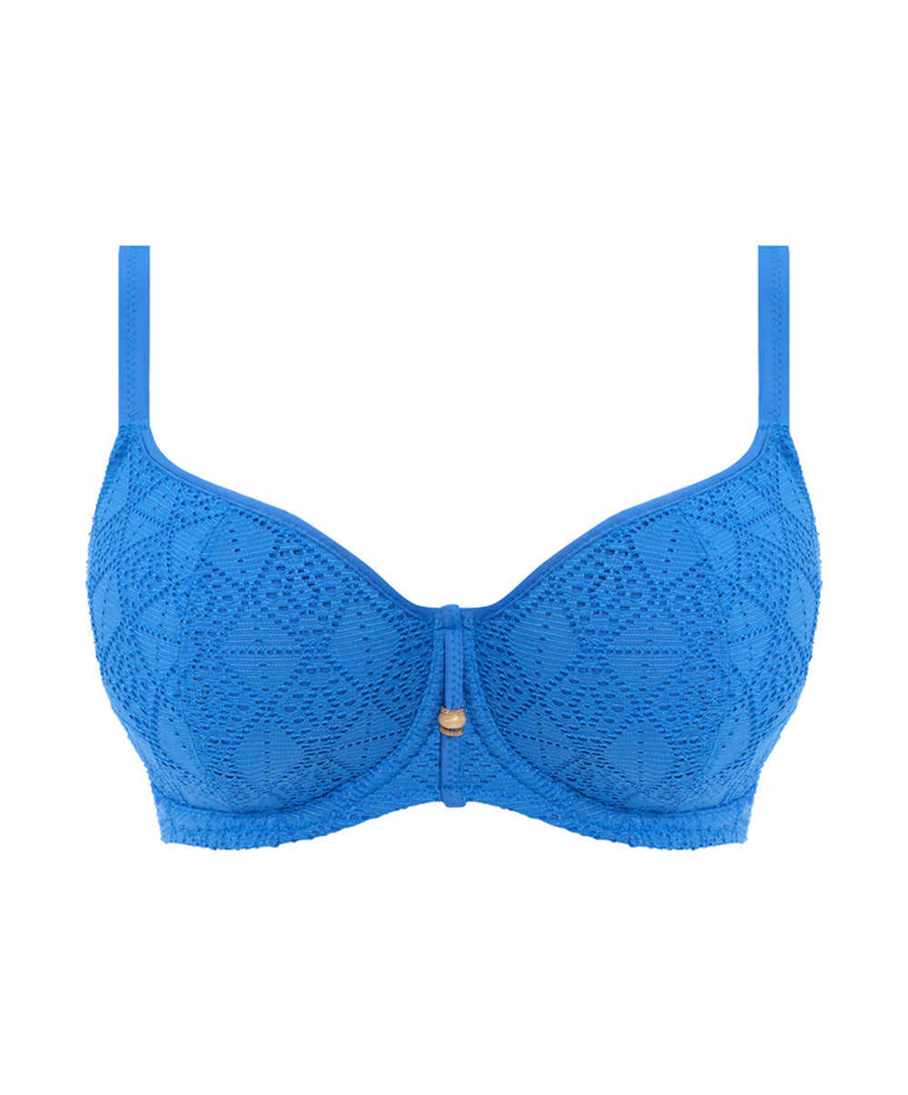 Haut de maillot de bain balconnet mousse décolleté cœur avec armatures Nomad Nights atlantic bleu Freya swim AS205403-ALT