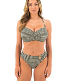 Haut de maillot de bain bandeau twisté Fantasie swim Koh lipe Black and cream FS504609-LAC