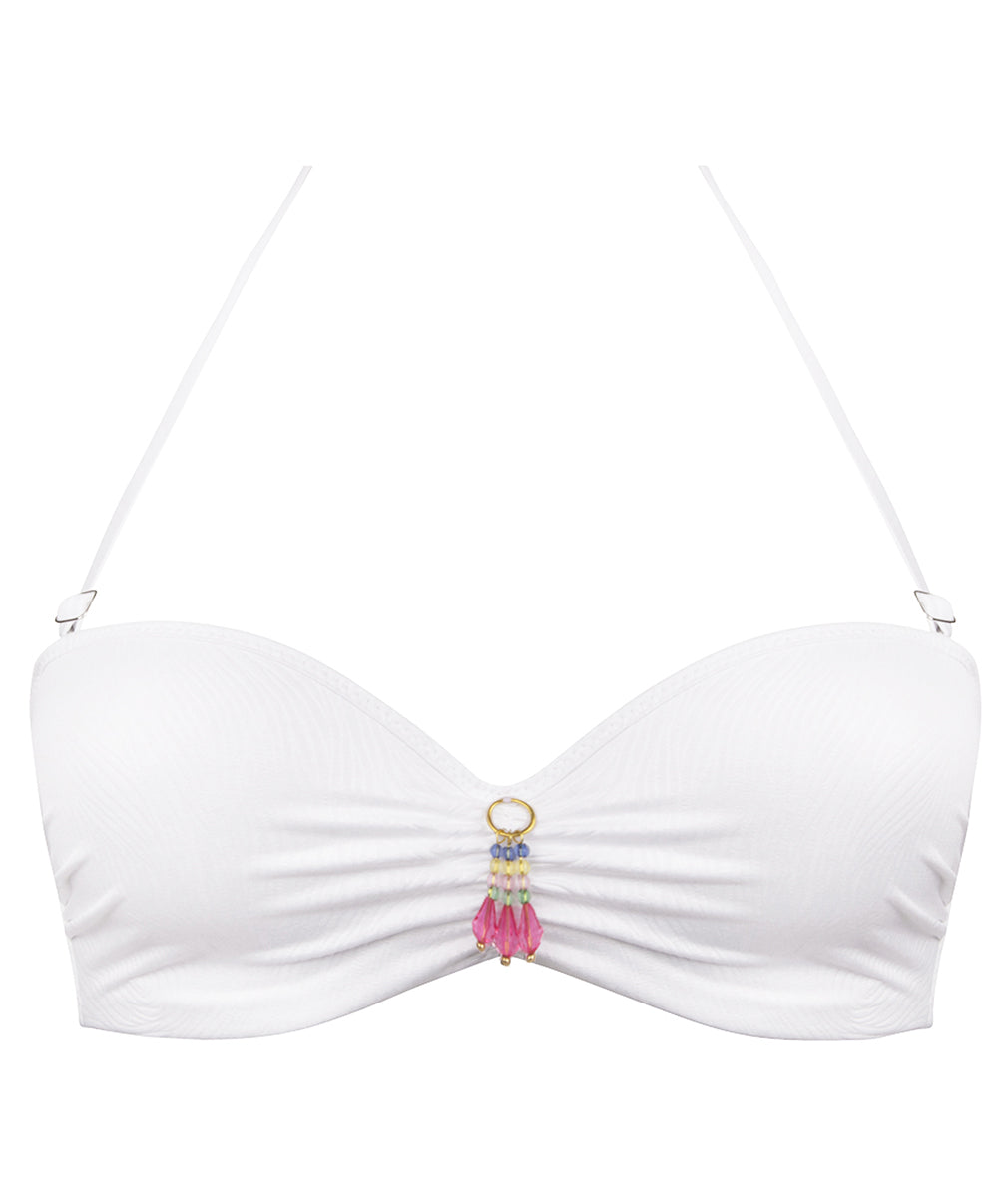 Haut de maillot de bain bandeau coque La Muse des Vagues blanc Antigel Bain EBB7126-VB