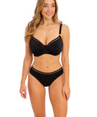 Haut de maillot de bain couvrant et plissé avec armatures Fantasie swim East hampton Noir FS502801-BLK