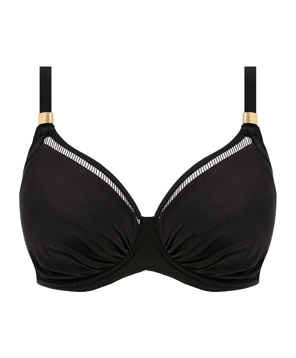 Haut de maillot de bain couvrant et plissé avec armatures Fantasie swim East hampton Noir FS502801-BLK