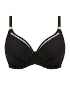 Haut de maillot de bain couvrant et plissé avec armatures Fantasie swim East hampton Noir FS502801-BLK