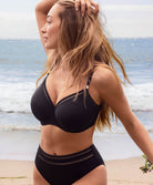 Haut de maillot de bain couvrant et plissé avec armatures Fantasie swim East hampton Noir FS502801-BLK