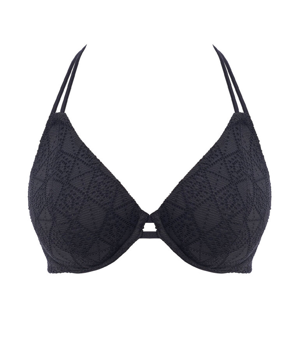 Haut de maillot de bain triangle tour de cou à armatures Nomad Nights noir Freya swim AS205404-BLK