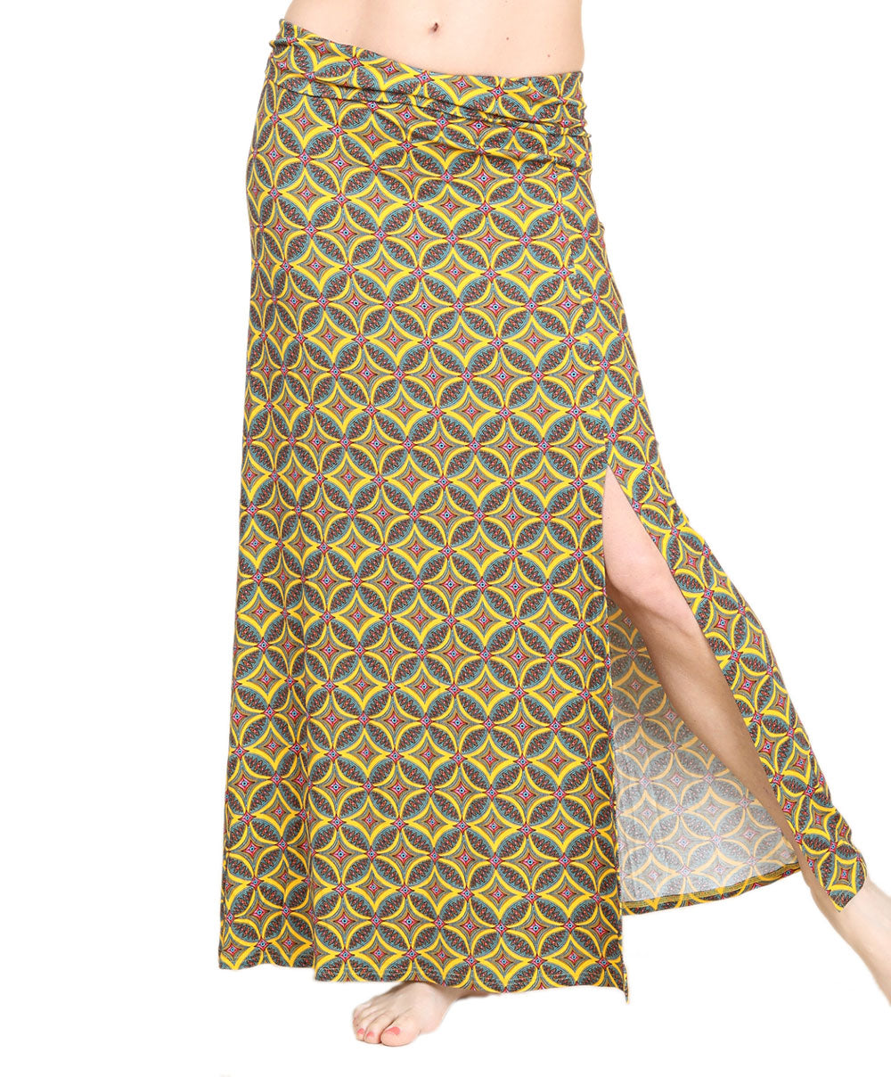 Jupe longue d'été La Muse Africa jaune Antigel Bain ESB5256-JA