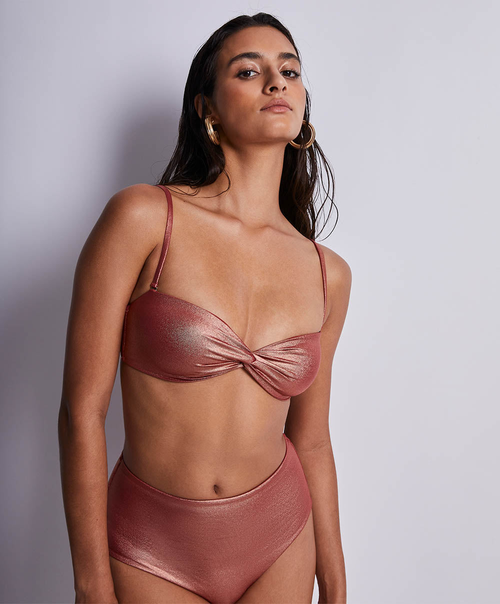 Haut de maillot bandeau coque amovible Sunlight glow Cuivre Aubade Bain 2U06-O-CUVR