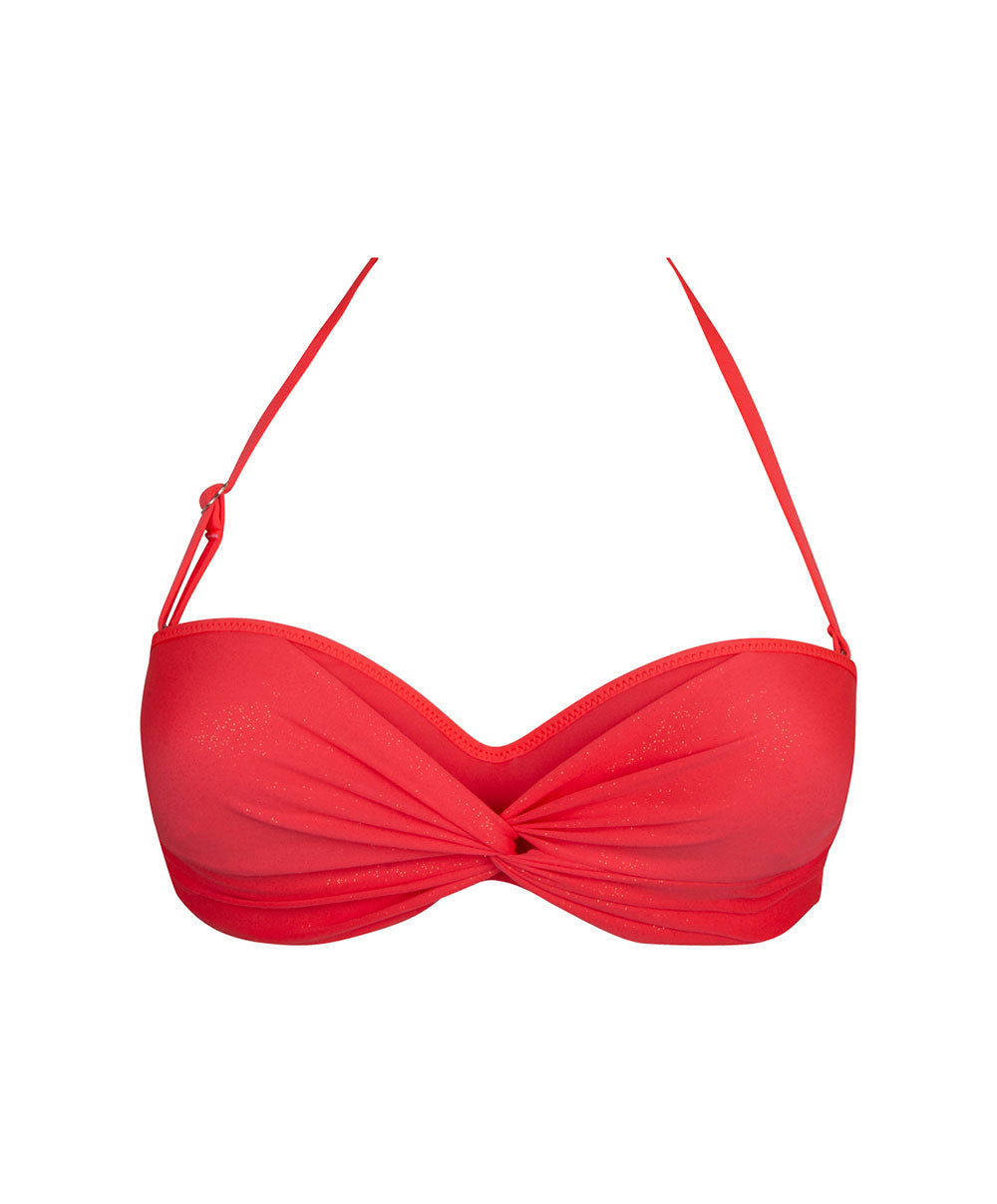 Maillot de bain bandeau coque La Starlette star corail Antigel Bain EBB7105-SC 10