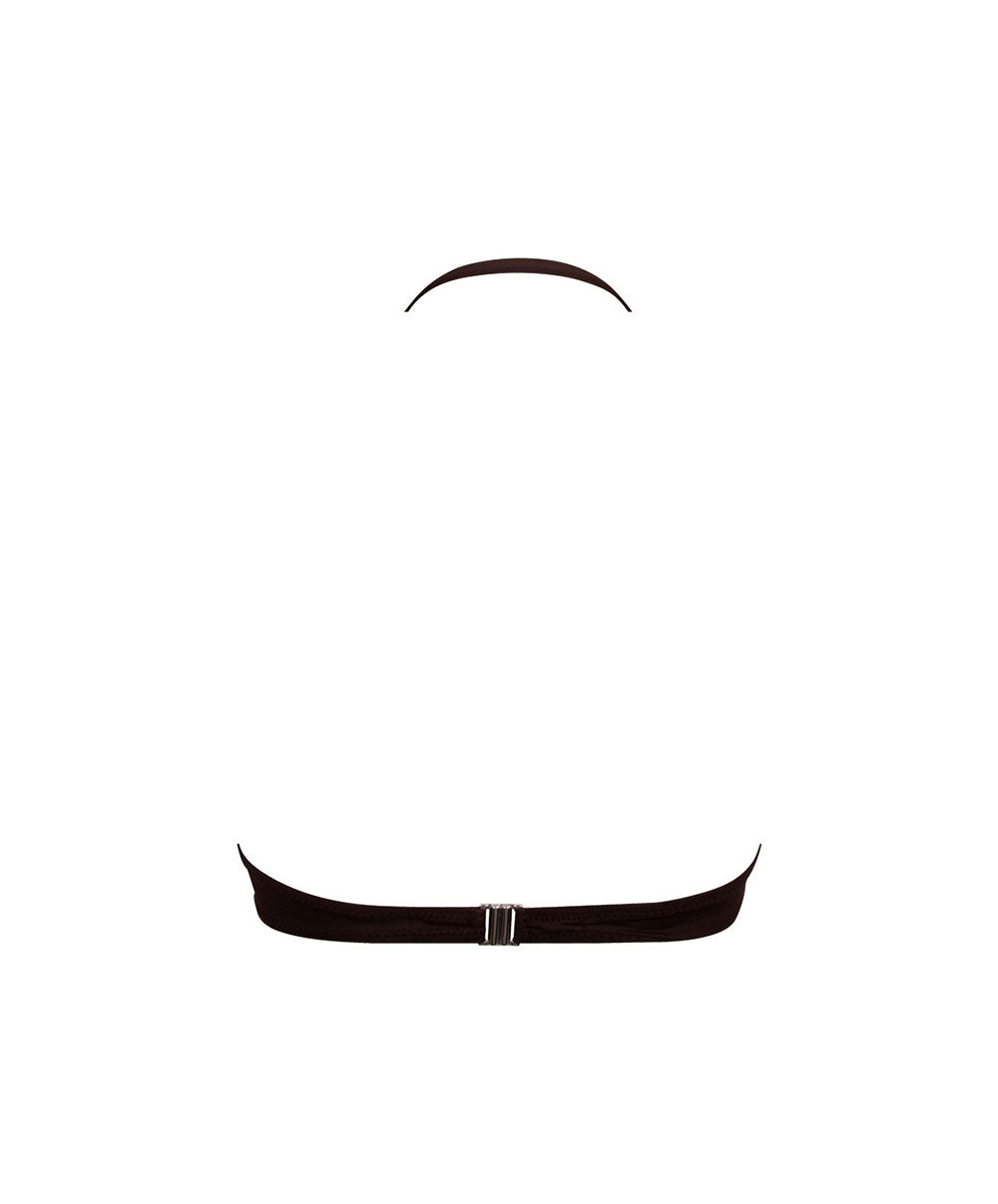 Maillot de bain bandeau coque Antigel Bain La Starlette star marron EBB7105-SM