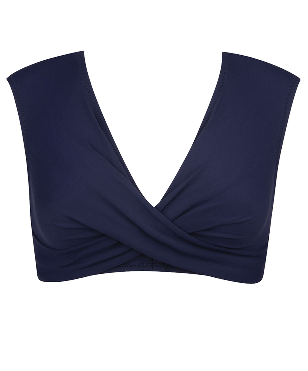 Haut De Maillot De Bain Crop Top Asymétrique Lua Morena Noir Floral - Neuf Avec étiquettes