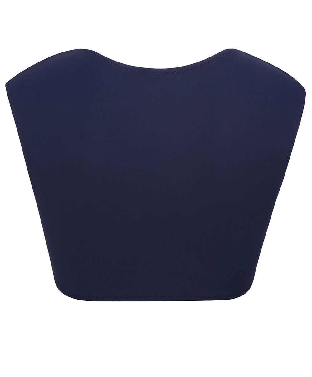 Maillot de bain crop top sans armatures à mancherons La Chiquissima marine Antigel Bain EBB2114-MM 2