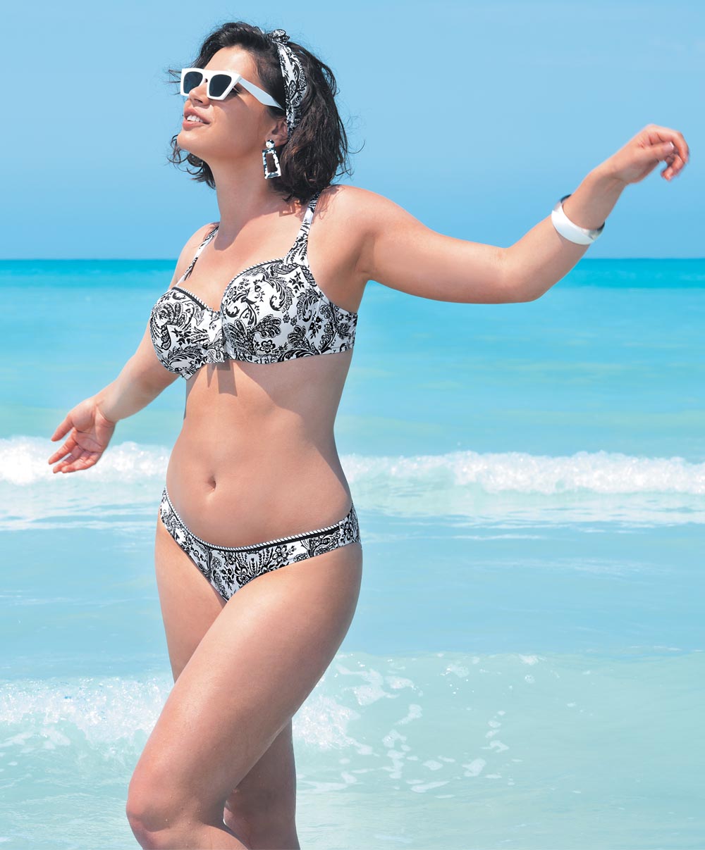 Maillot de bain culotte séduction La bandana Blanc Antigel Bain EBB0794-BB