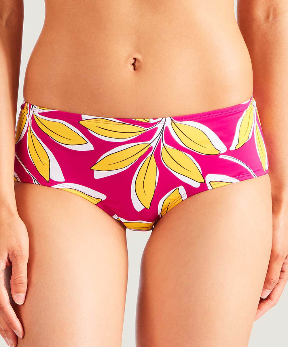 Maillot de bain shorty Danse de feuilles Hawaien rose Aubade Bain PV61-HARO
