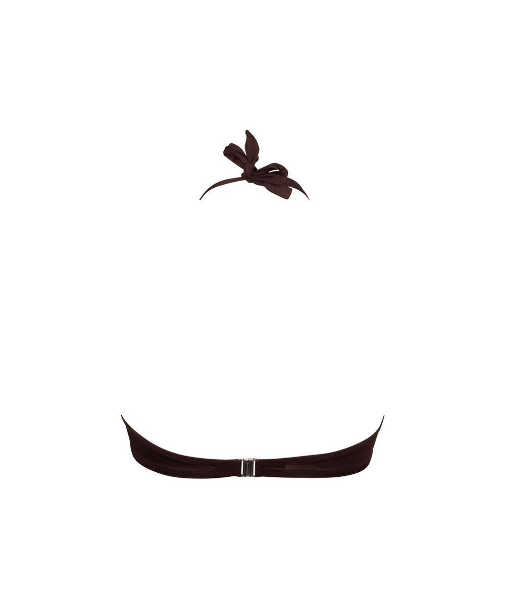 Maillot de bain triangle mousse sans armatures La Starlette star marron Antigel Bain EBB2705-SM 10