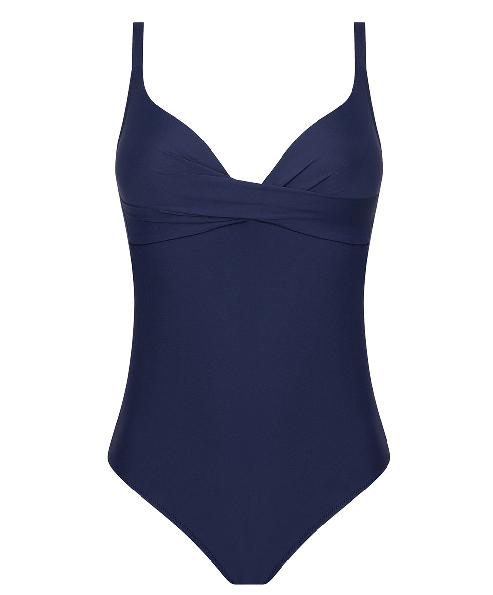 Maillot de bain une pièce coque triangle décolleté plongeant La Chiquissima marine Antigel Bain FBB7914-MM 1