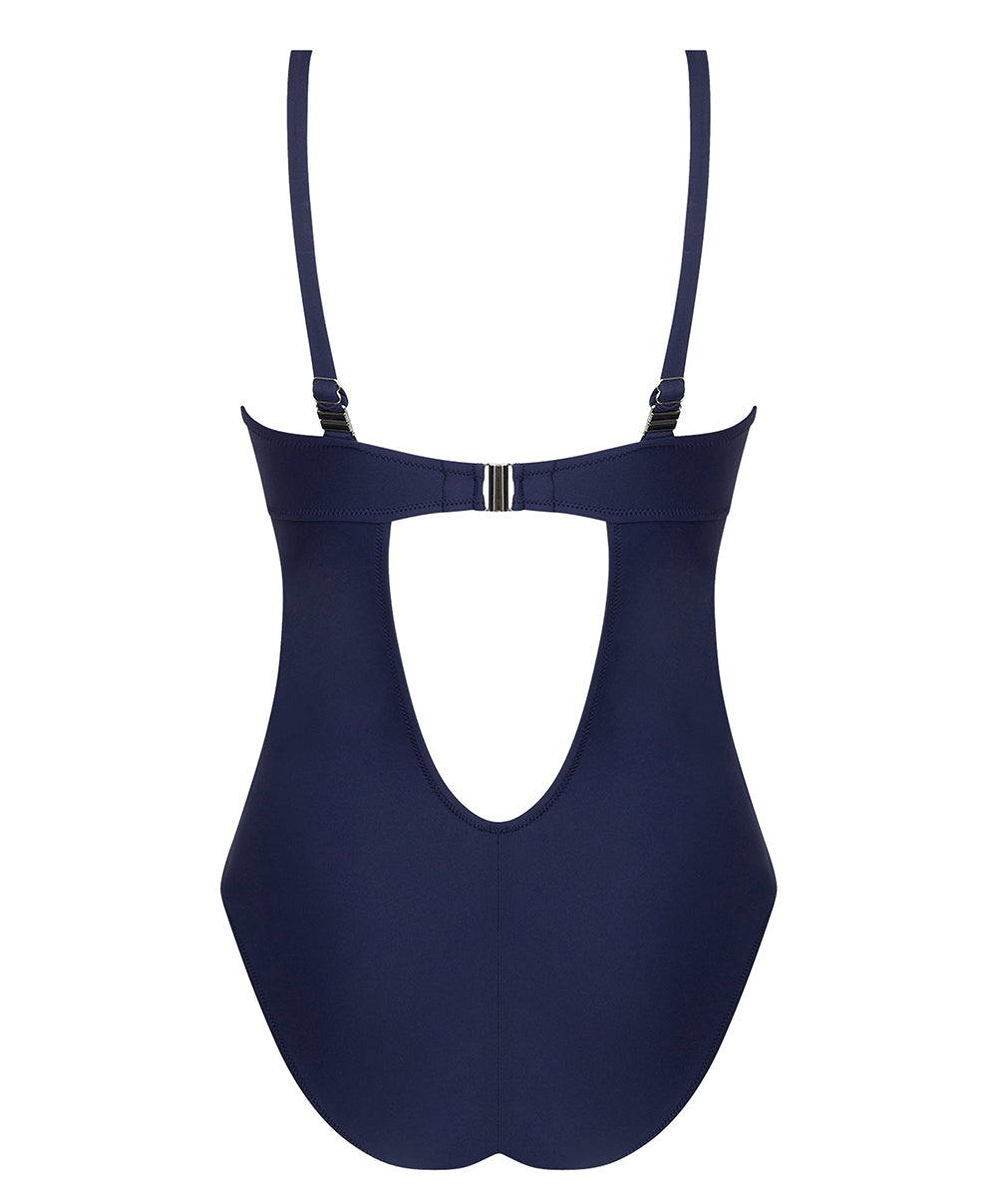 Maillot de bain une pièce coque triangle décolleté plongeant La Chiquissima marine Antigel Bain FBB7914-MM 2