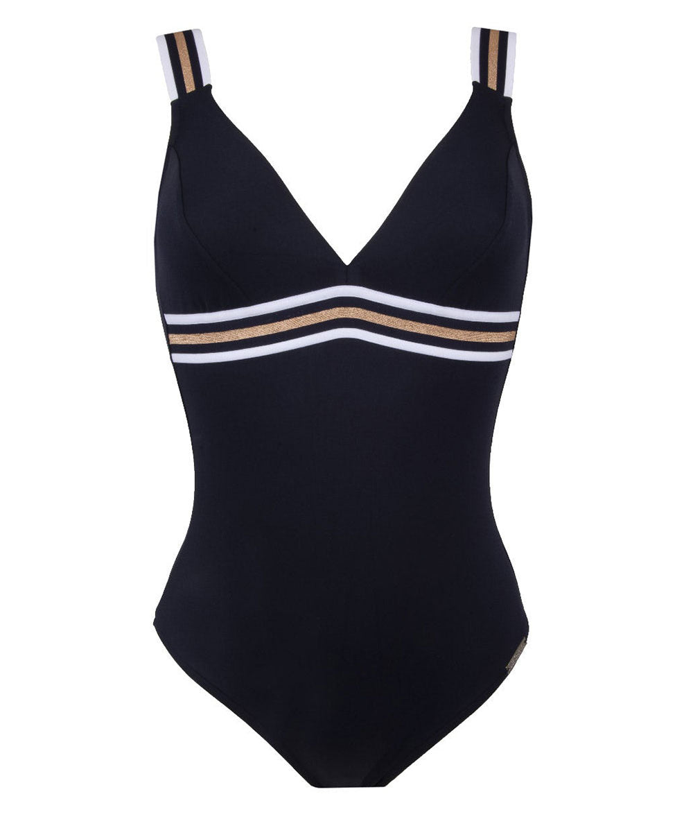 Maillot de bain une pièce dos ouvert Lise Charmel bain Énergie Nautique encre ABA6935-EN 0