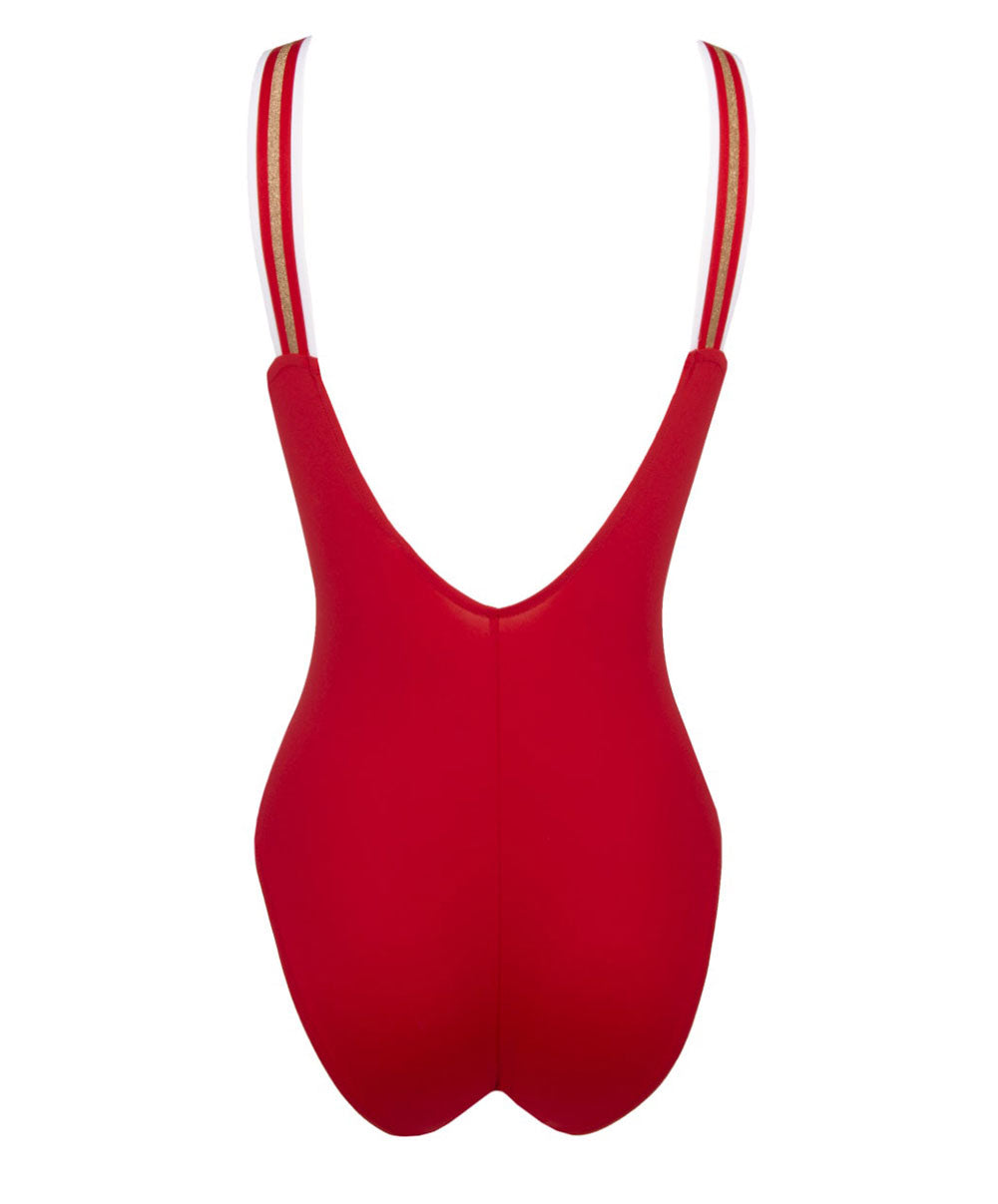 Maillot de bain une pièce dos ouvert Lise Charmel bain Énergie Nautique rouge flamme ABA6935-FN 10