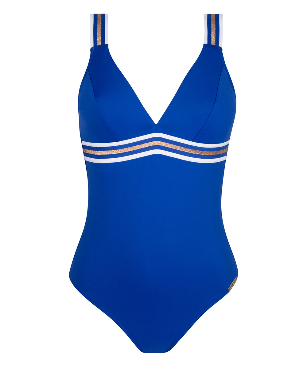 Maillot de bain une pièce dos ouvert Lise Charmel bain Énergie Nautique surf bleu ABA6935-SN
