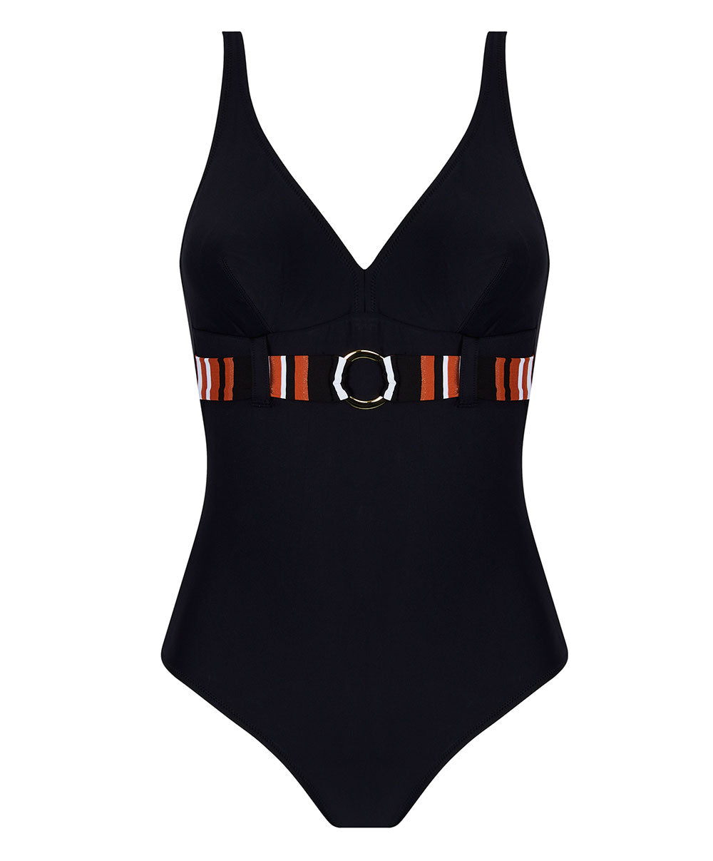 Maillot de bain une pièce maintien L'Antigel Globe auburn rayé Antigel Bain FBB9277-AR