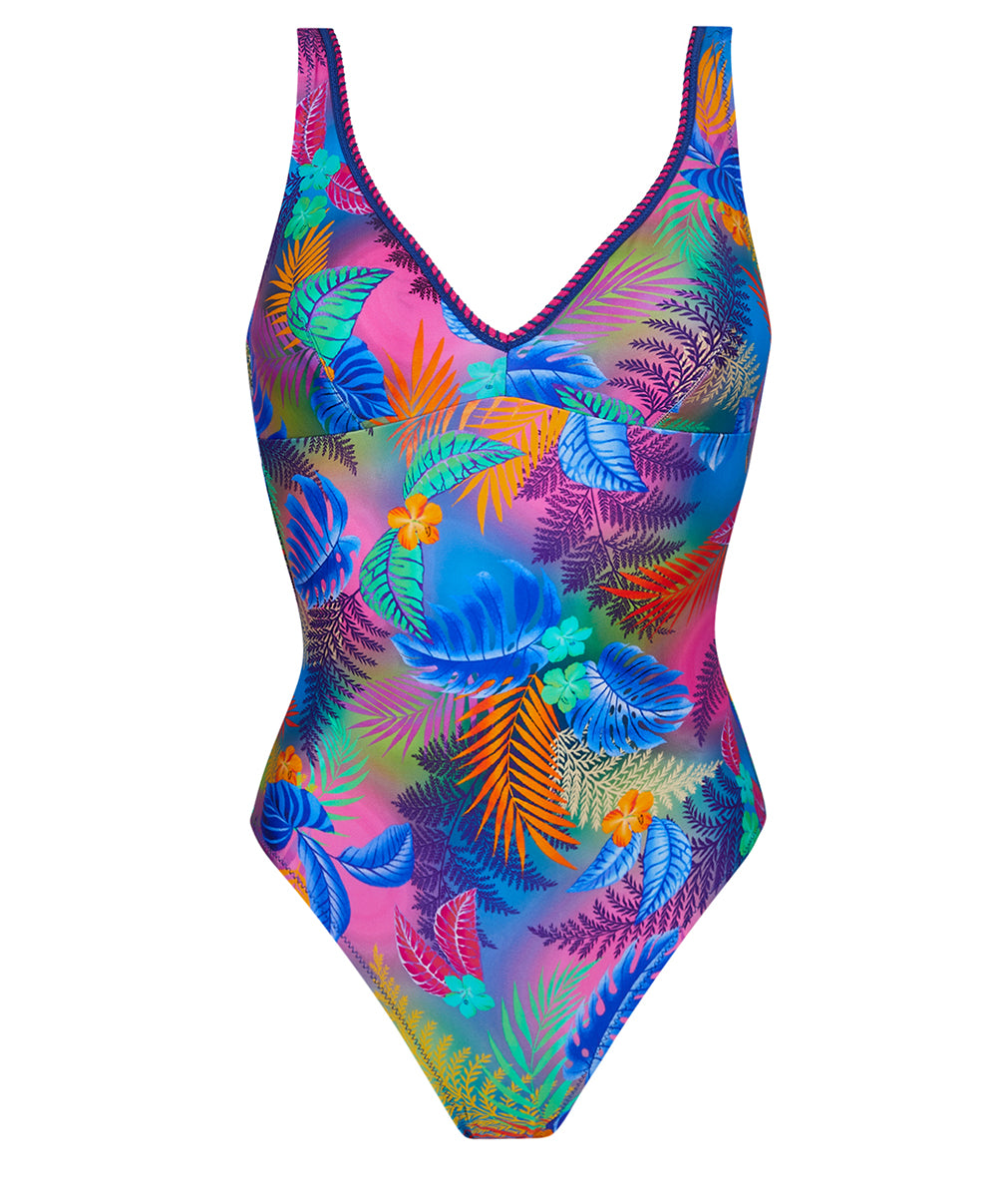Maillot de bain une pièce maintien sans armatures L'Avatar des Îles multicolore Antigel Bain FBB9247-BA