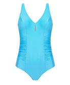 Maillot de bain une pièce maintien sans armatures La Jet-Setteuse turquoise Antigel Bain FBB9217-TU 101