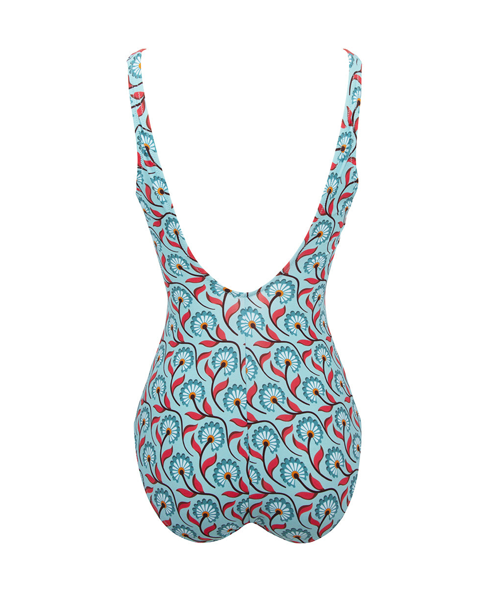 Maillot de bain une pièce maintien sans armatures La Muse Bohème azur Antigel Bain FBB9236-AB