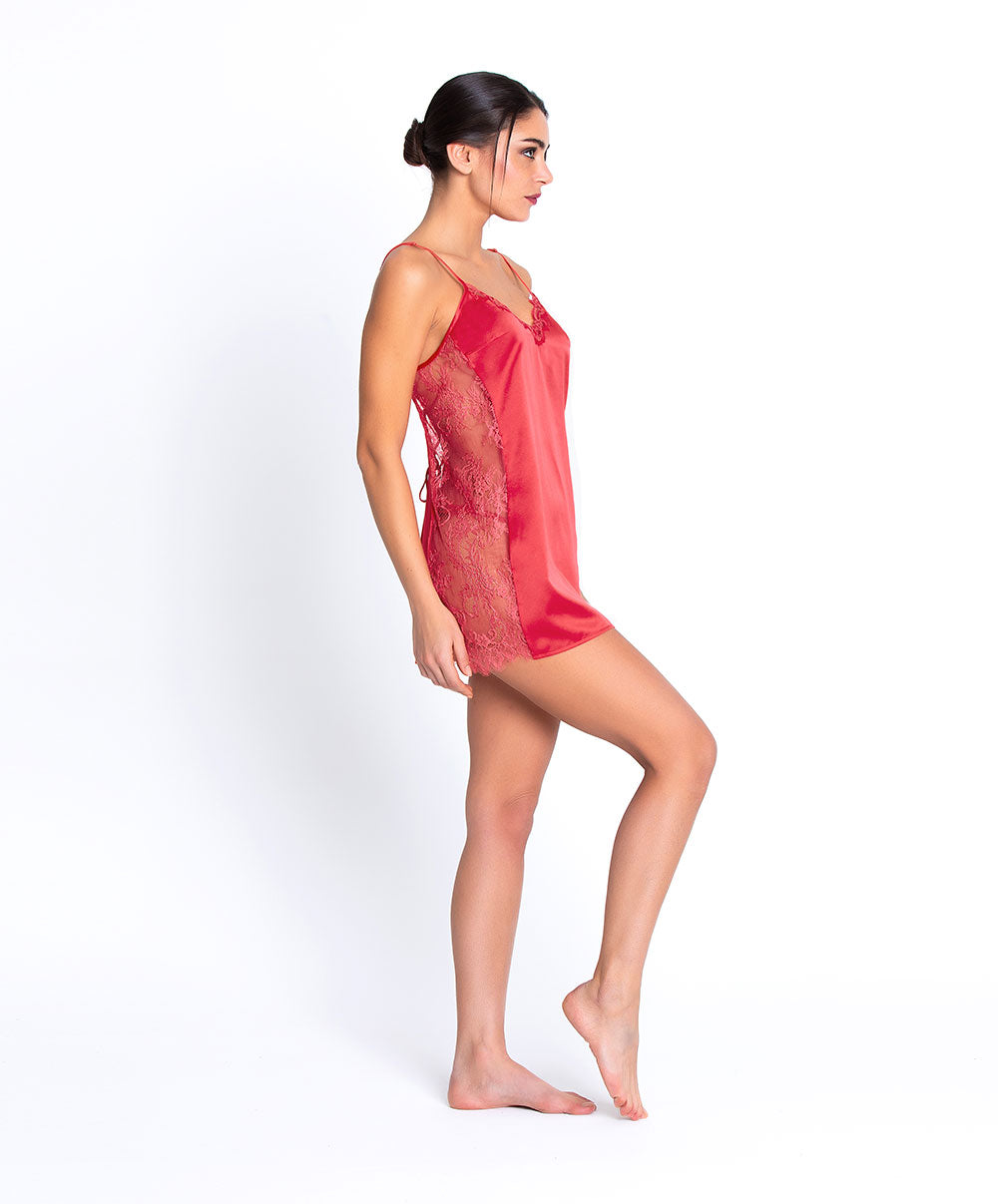 Nuisette babydoll en soie Lise Charmel Source Beauté hibiscus beauté ALH1772-HB