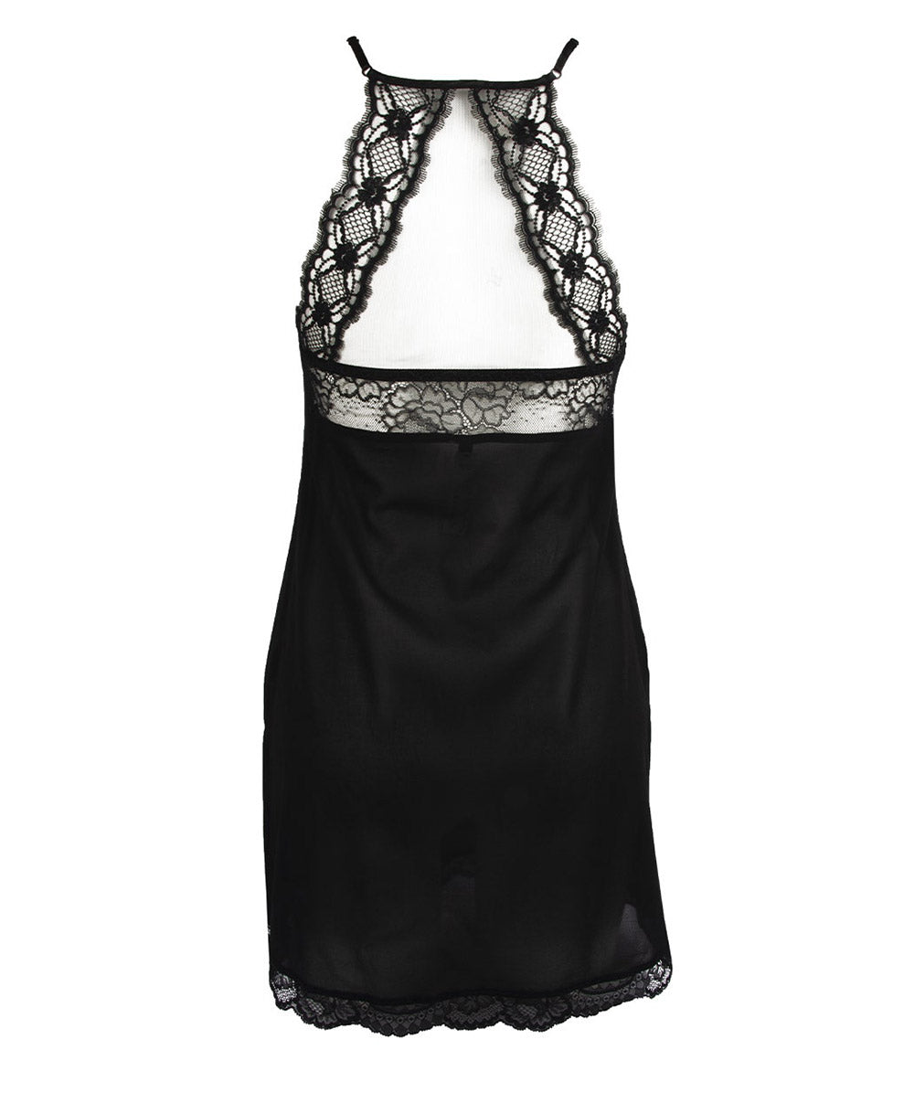 Nuisette en soie sexy Lise Charmel Sublime en Dentelle noir ALH1213-NO