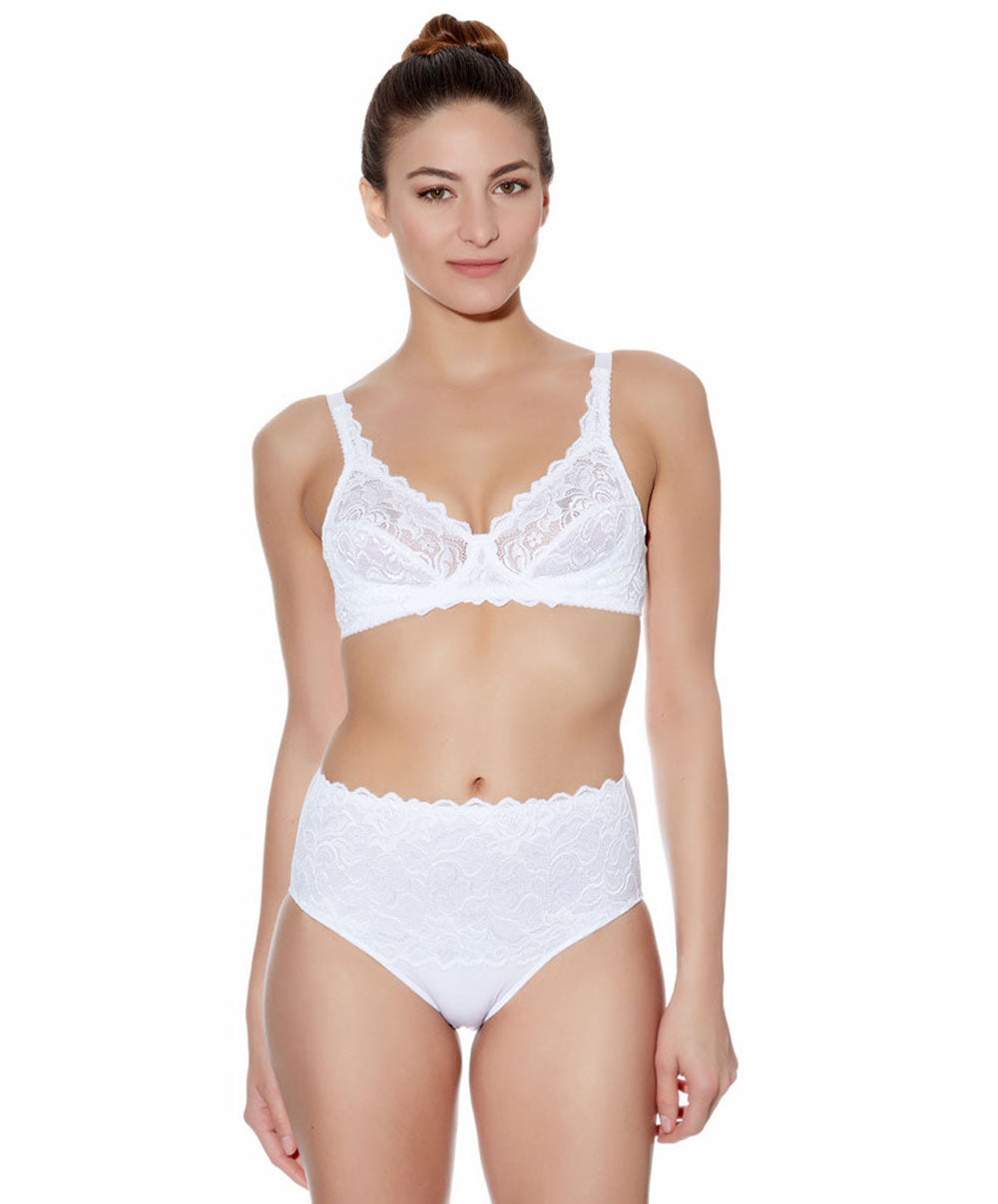 Slip ventre plat Wacoal Eglantine blanc WEPFA862-WHE face