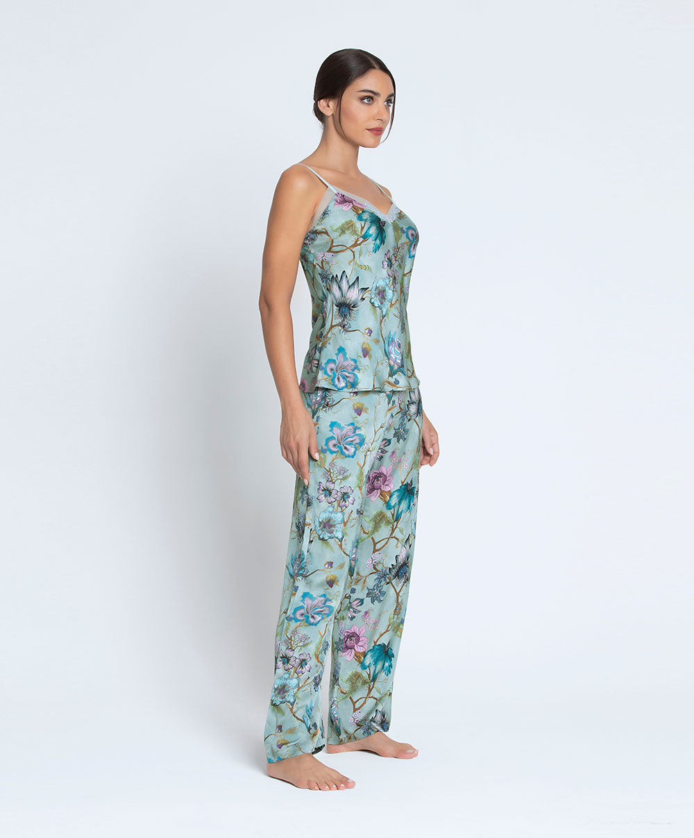 Pantalon en satin de viscose Reve en fleurs opale Lise Charmel ALJ0043 RO 5