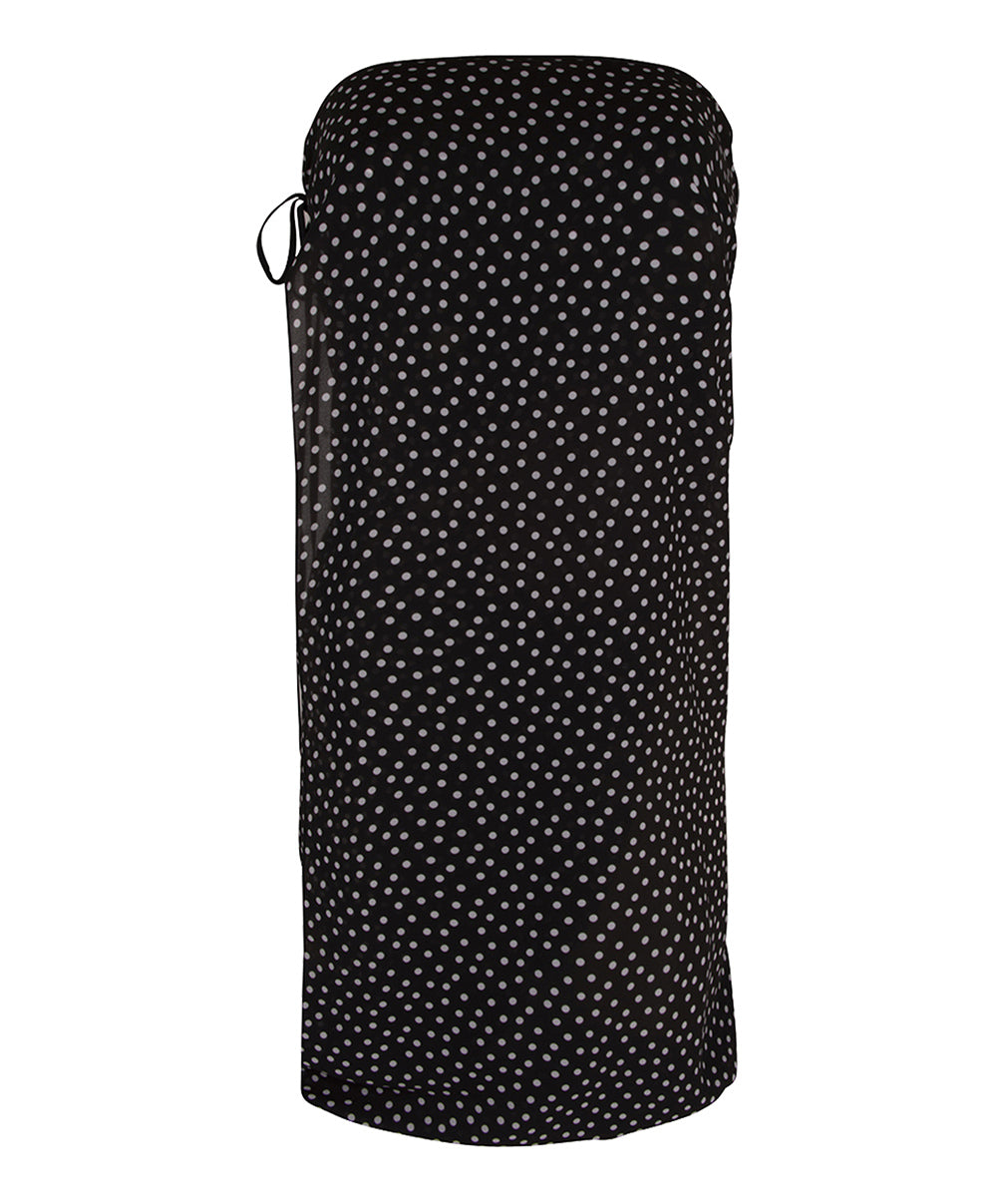 Paréo de plage La Muse Dolce Vita pois noir Antigel Bain ESB6086-PN