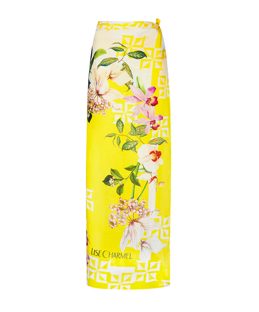 Paréo de plage Lise Charmel bain Jardin Délice soleil jaune ASB6078-SD