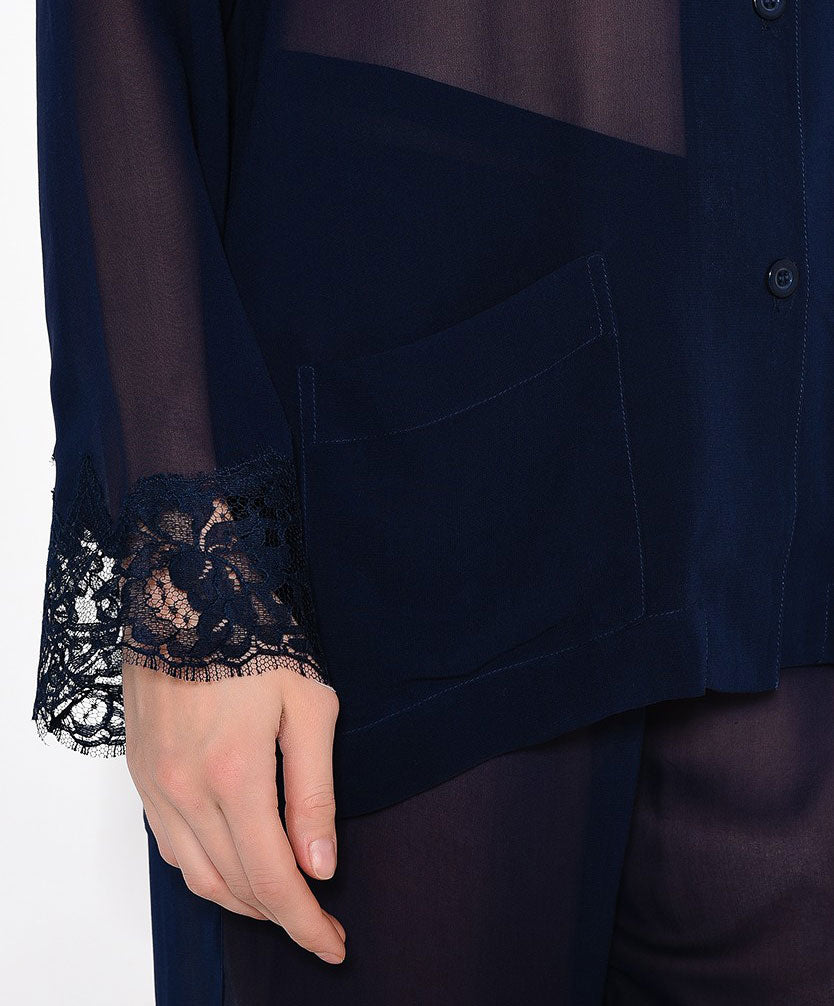 Pyjama de soie Lise Charmel Soir de Venise bleu ALA3003-BV