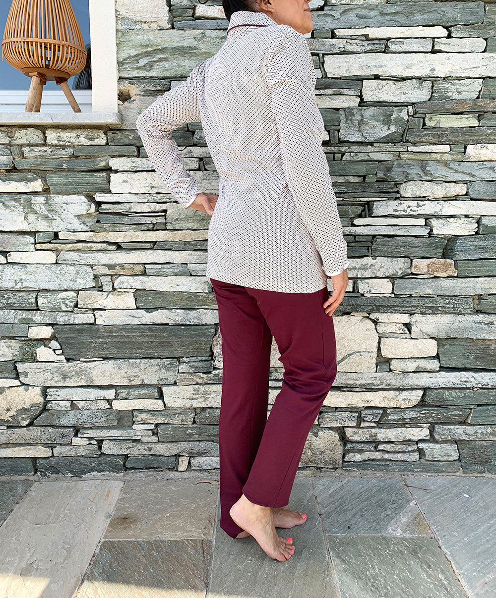 Pyjama long ensemble NINA PY2 grenat Canat 23H-CA.NINA.PY2-260