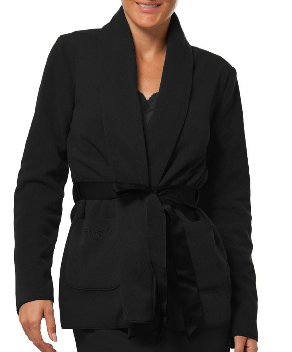 Robe de chambre polaire courte Antigel de Lise Charmel Simply Perfect noir polaire ENA6206-NP