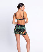 Short en satin de soie Lise Charmel Fleurs Étoiles éclat étoile (noir et multicolore) ALH0196-EE