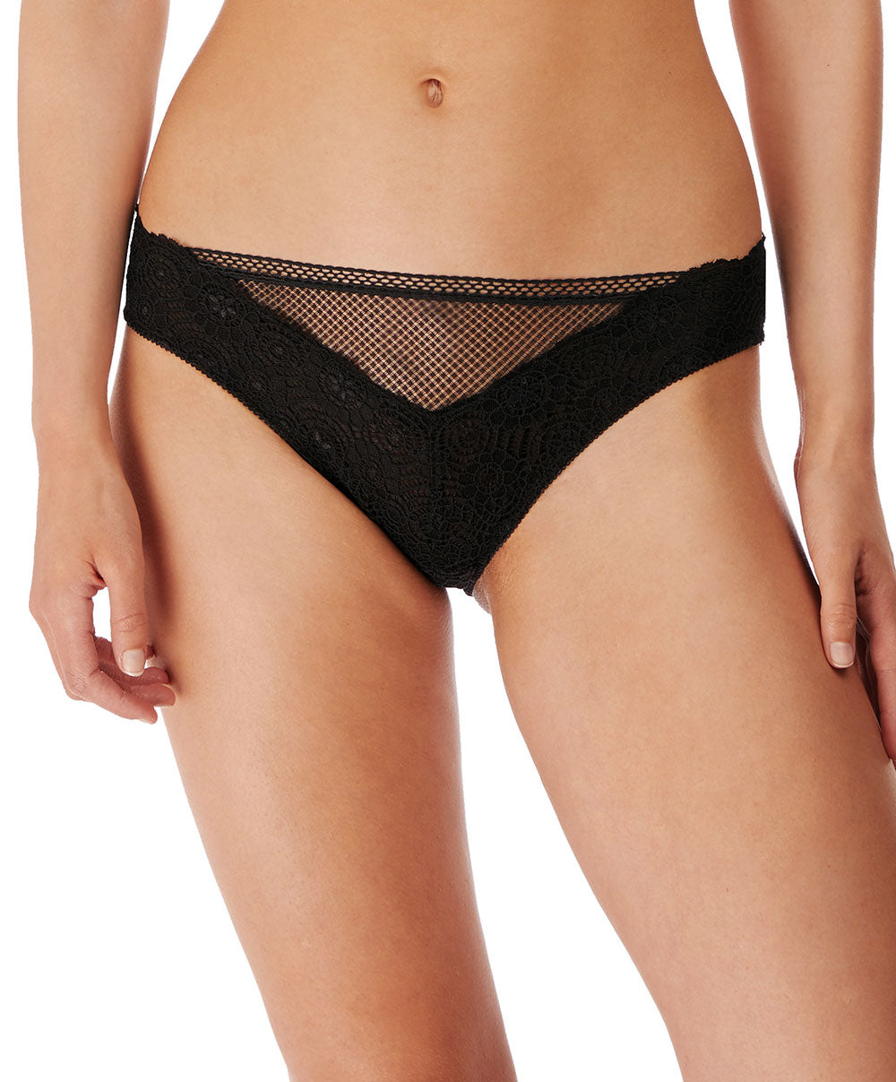 Slip italien dos ajouré Freya Expression noir AA5495-BLK face