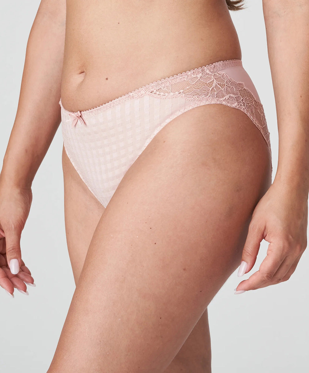 Slip brésilien dentelle PrimaDonna Madison rose poudré 0562125-PWD