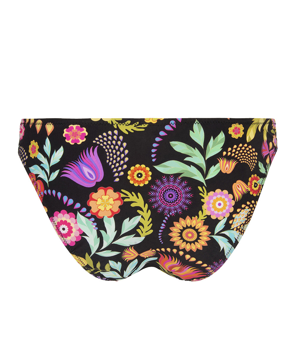 Slip de bain "Séduction" La Muse en Fleurs bouquet radieux noir Antigel Bain EBB0730-BR