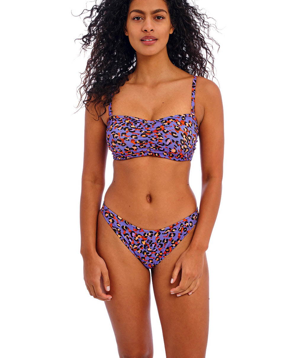 Bas de maillot de bain échancré Santiago nights Leopard Freya swim AS205685-LED