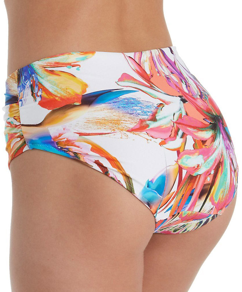 Slip de bain plissé taille haute Fantasie swim Paradise Bay Multicolore FS6480-MUI face