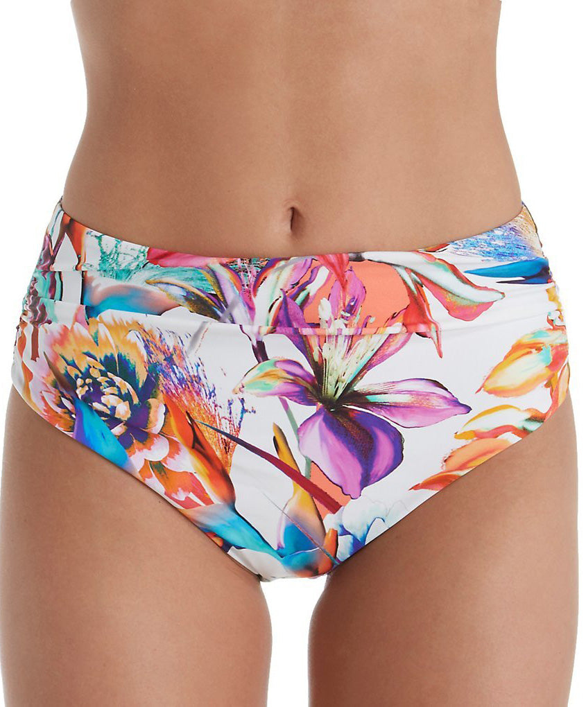 Slip de bain plissé taille haute Fantasie swim Paradise Bay Multicolore FS6480-MUI face