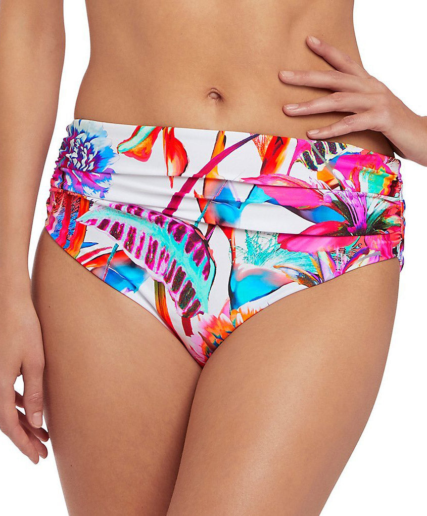 Slip de bain plissé taille haute Fantasie swim Paradise Bay Multicolore FS6480-MUI face